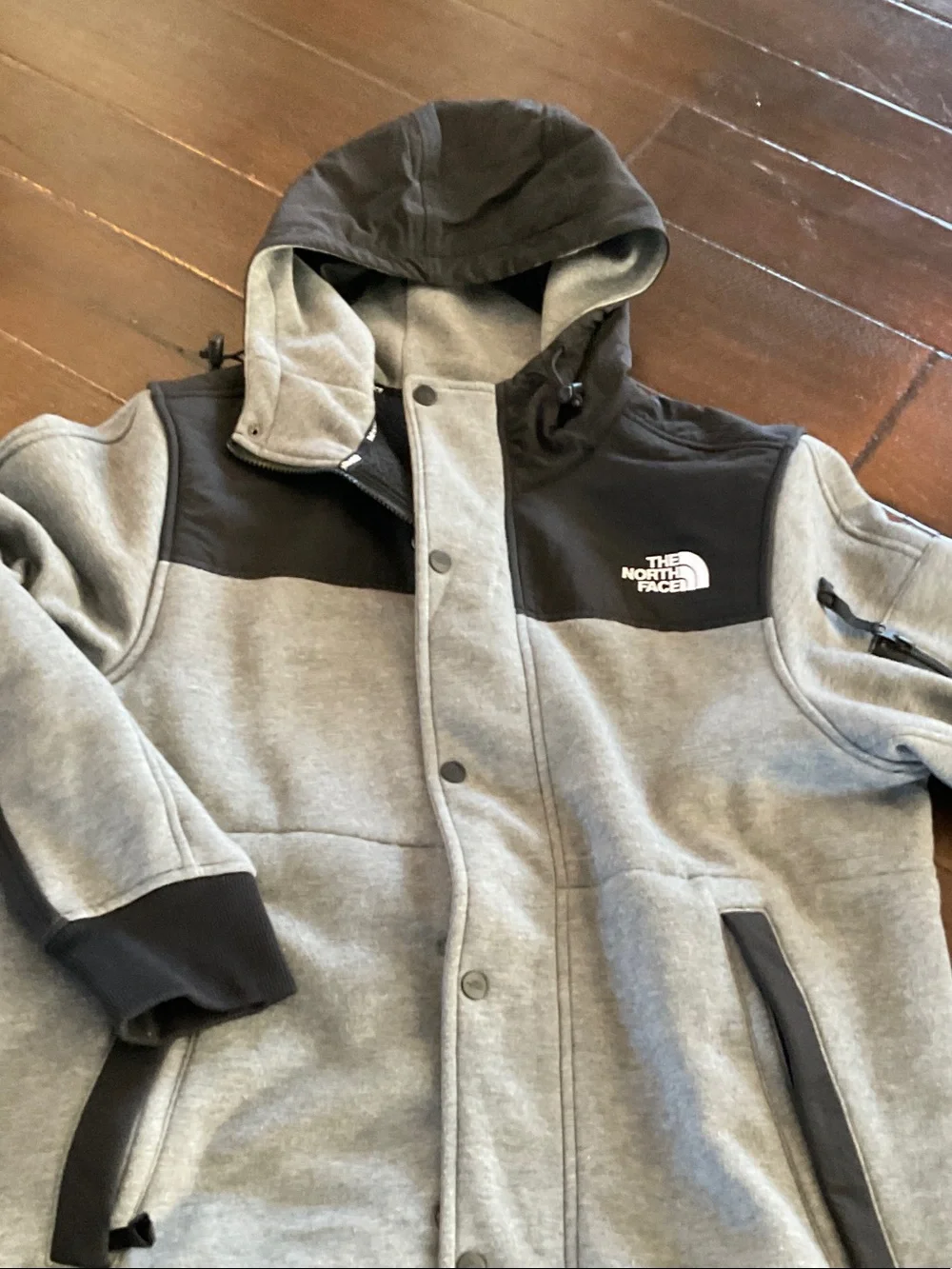 The North Face Gray and Black Hooded Performance Jacket